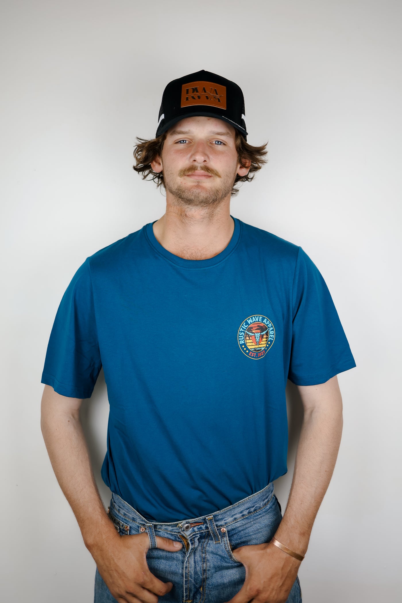 Bullhead Summer Sunset Badge T-shirt Teal