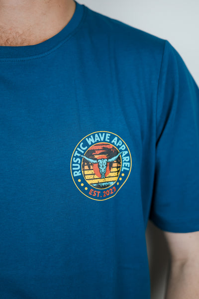 Bullhead Summer Sunset Badge T-shirt Teal