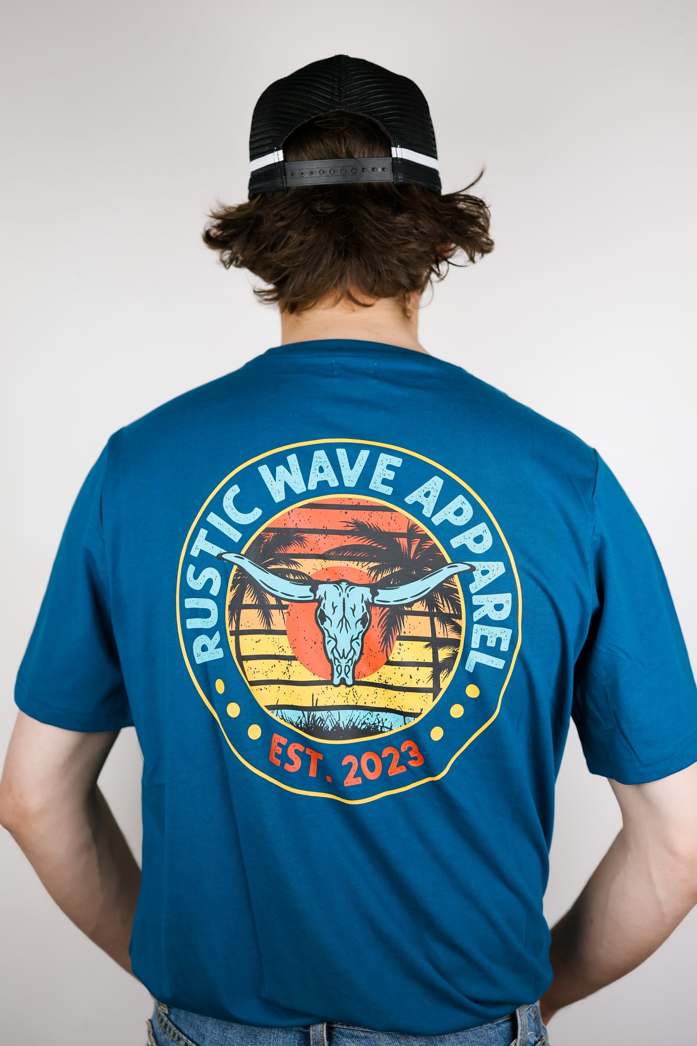 Bullhead Summer Sunset Badge T-shirt Teal