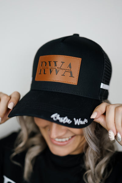 RWA Cursive Leather Patch Trucker Cap